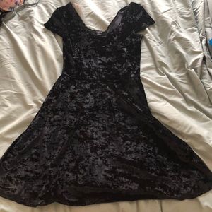 Black velvet skater dress